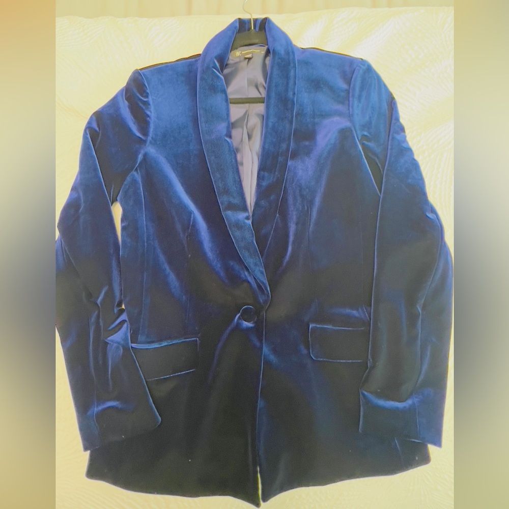 INC: Electric Blue Velvet Blazer - Size Medium